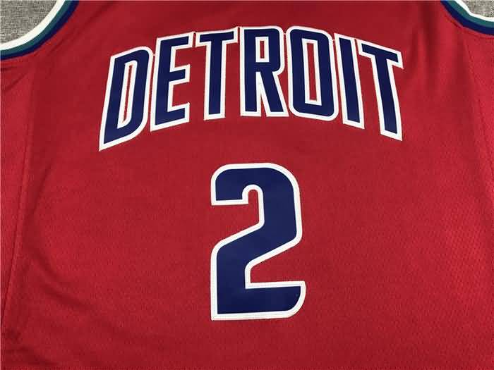 Detroit Pistons 21/22 Red #2 CUNNINGHAM City Basketball Jersey (Stitched)