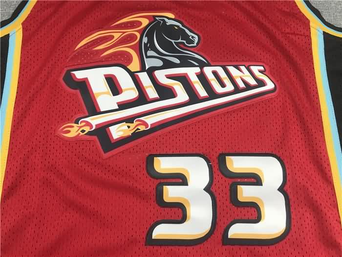 Detroit Pistons 1998/99 Red #33 HILL Classics Basketball Jersey (Stitched)