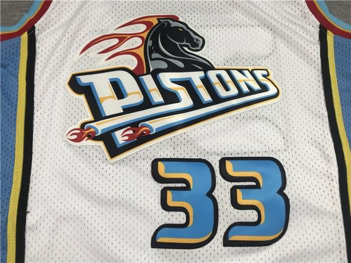 Detroit Pistons 1998/99 White #33 HILL Classics Basketball Jersey (Stitched)
