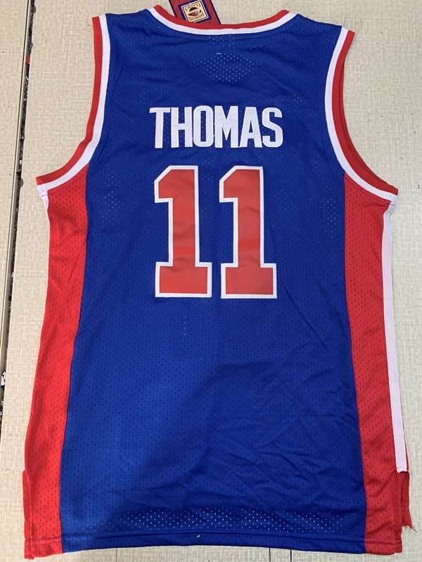 Detroit Pistons Blue #11 THOMAS Classics Basketball Jersey (Stitched)