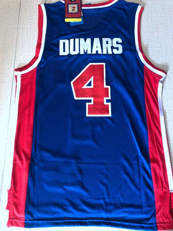 Detroit Pistons Blue #4 DUMARS Classics Basketball Jersey (Stitched)
