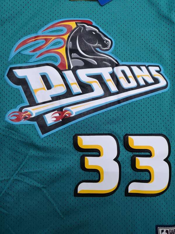 Detroit Pistons Green #33 HILL Classics Basketball Jersey (Stitched)