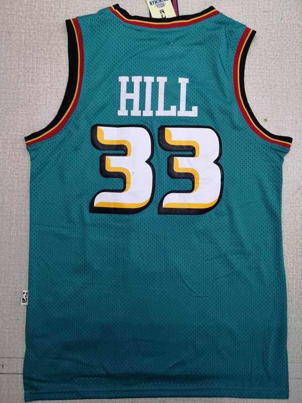 Detroit Pistons Green #33 HILL Classics Basketball Jersey (Stitched)