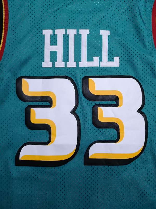 Detroit Pistons Green #33 HILL Classics Basketball Jersey (Stitched)