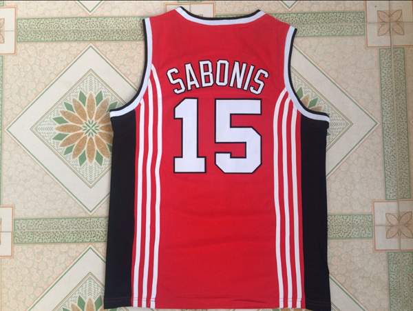 CCCP Red #15 SABONIS Basketball Jersey (Stitched)