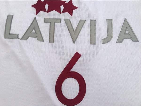 Latvija White #6 PORZINGIS Basketball Jersey (Stitched)