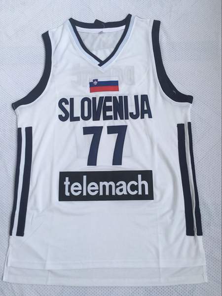 Slovenia White #77 DONCIC Basketball Jersey (Stitched)