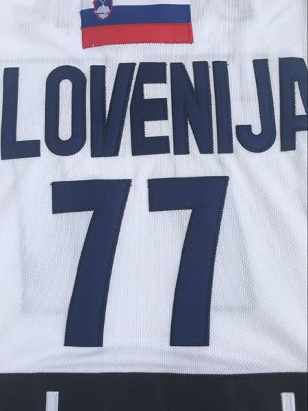 Slovenia White #77 DONCIC Basketball Jersey (Stitched)