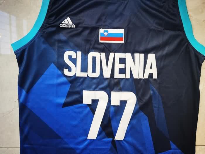 Slovenia Dark Blue #77 DONCIC Basketball Jersey (Stitched)