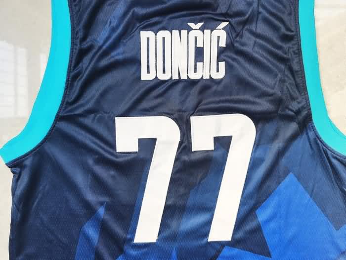 Slovenia Dark Blue #77 DONCIC Basketball Jersey (Stitched)