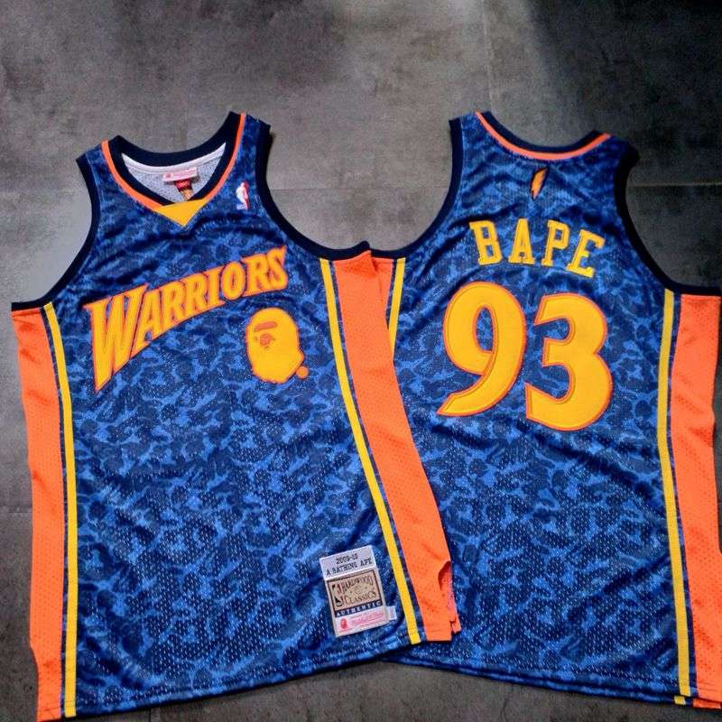 Golden State Warriors 2009/10 Blue #93 BAPE Classics Basketball Jersey (Closely Stitched)