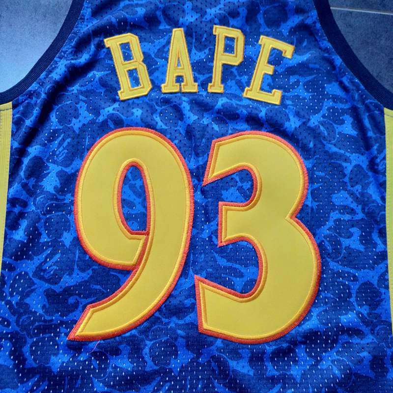 Golden State Warriors 2009/10 Blue #93 BAPE Classics Basketball Jersey (Closely Stitched)