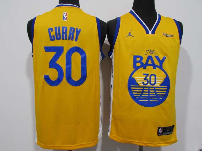 Golden State Warriors 20/21 Yellow #30 CURRY AJ Basketball Jersey (Stitched)