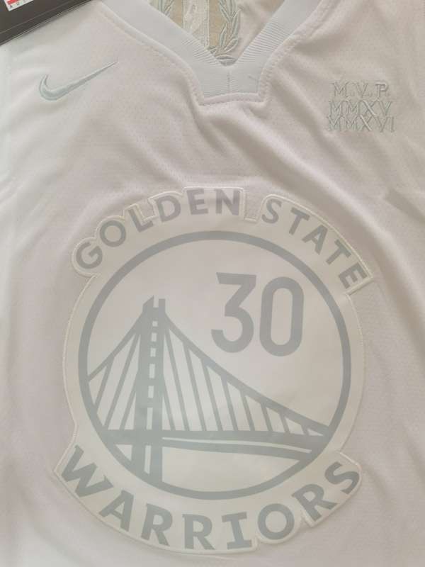 Golden State Warriors 2020 White #30 CURRY MVP Basketball Jersey (Stitched)