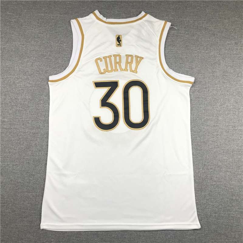 Golden State Warriors 2020 White Gold #30 CURRY Basketball Jersey (Stitched)