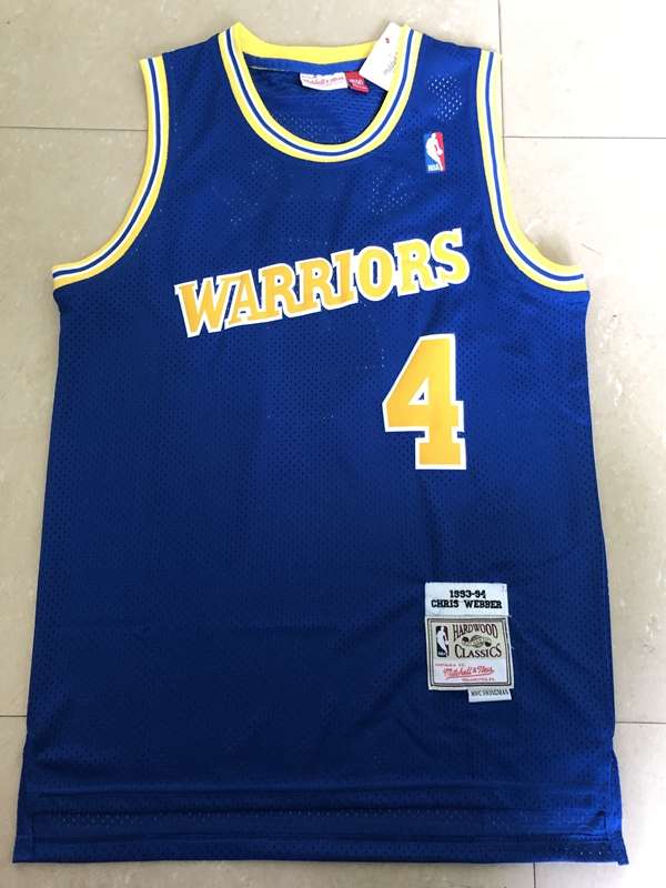Golden State Warriors 1993/94 Blue #4 WEBBER Classics Basketball Jersey (Stitched)