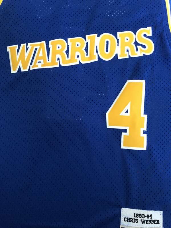 Golden State Warriors 1993/94 Blue #4 WEBBER Classics Basketball Jersey (Stitched)