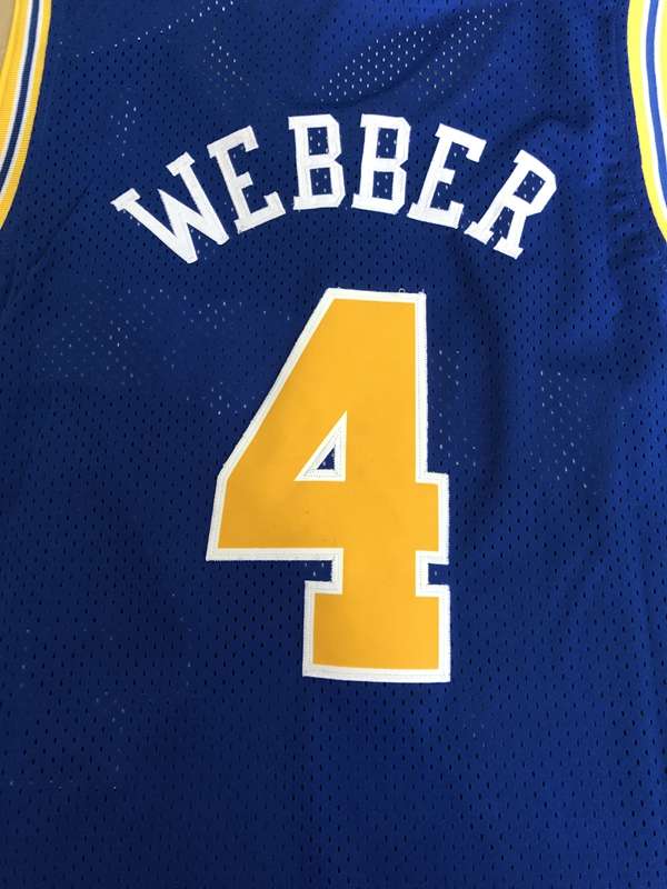 Golden State Warriors 1993/94 Blue #4 WEBBER Classics Basketball Jersey (Stitched)