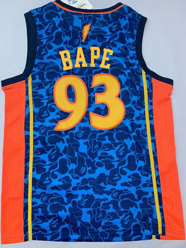 Golden State Warriors Blue #93 BAPE Classics Basketball Jersey (Stitched)