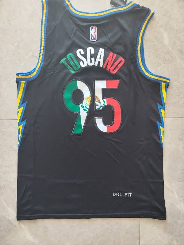 Golden State Warriors 21/22 Black #95 TOSCANO City Basketball Jersey (Stitched)