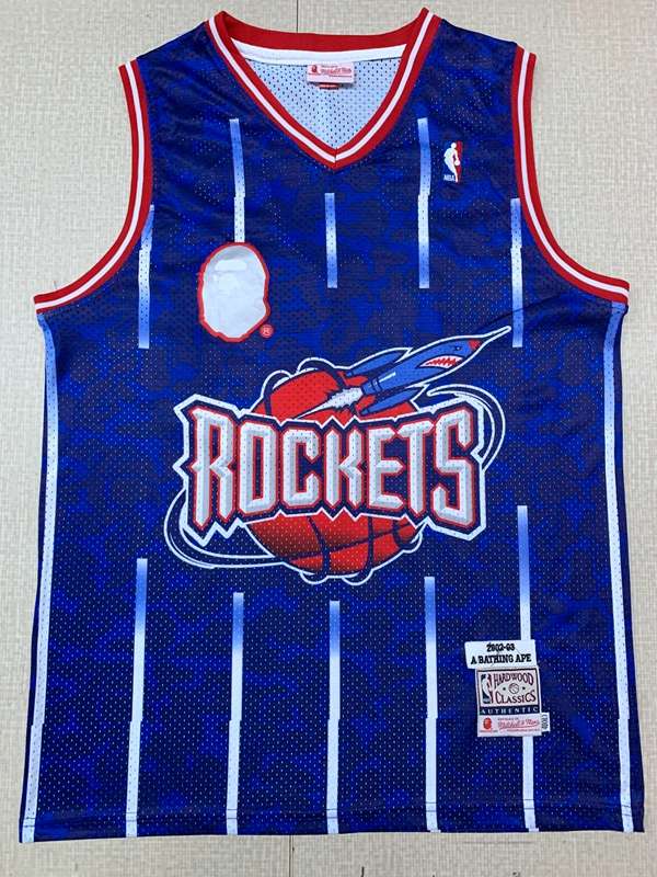 Houston Rockets 2002/03 Blue #93 BAPE Classics Basketball Jersey (Stitched)