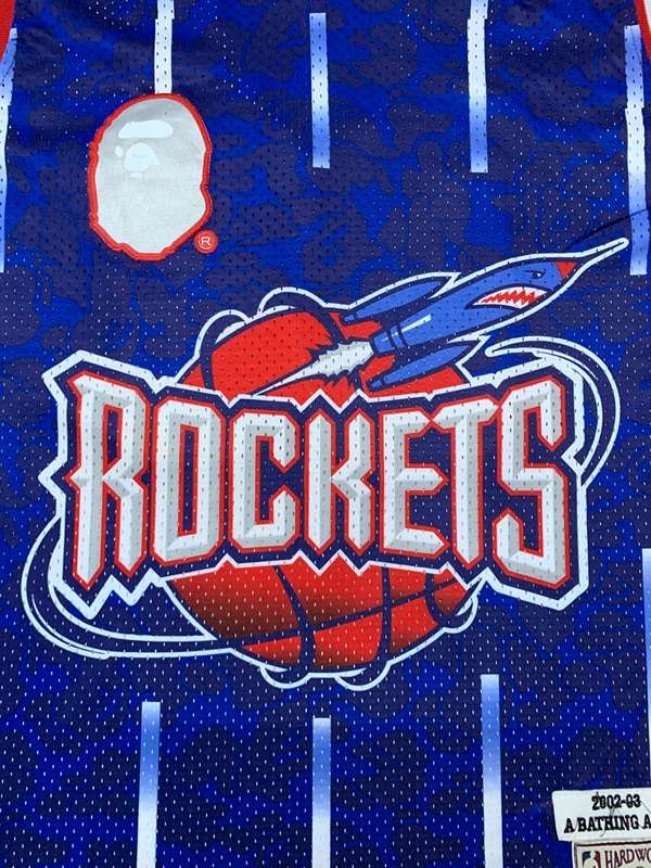 Houston Rockets 2002/03 Blue #93 BAPE Classics Basketball Jersey (Stitched)