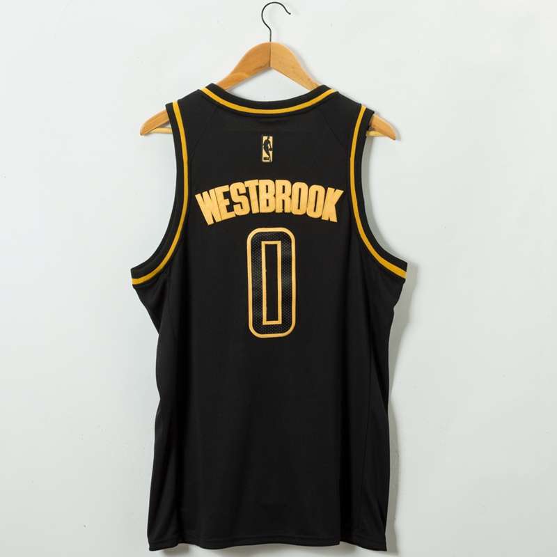 Houston Rockets 2020 Black Gold #0 WESTBROOK Basketball Jersey (Stitched)