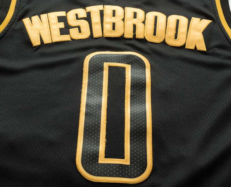 Houston Rockets 2020 Black Gold #0 WESTBROOK Basketball Jersey (Stitched)