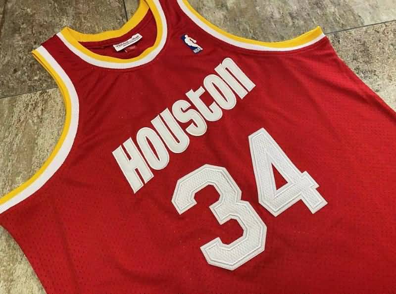 Houston Rockets 1993/94 Red #34 OLAJUWON Classics Basketball Jersey (Closely Stitched)