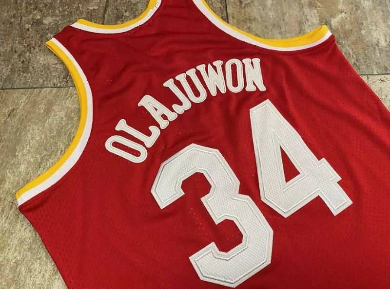 Houston Rockets 1993/94 Red #34 OLAJUWON Classics Basketball Jersey (Closely Stitched)