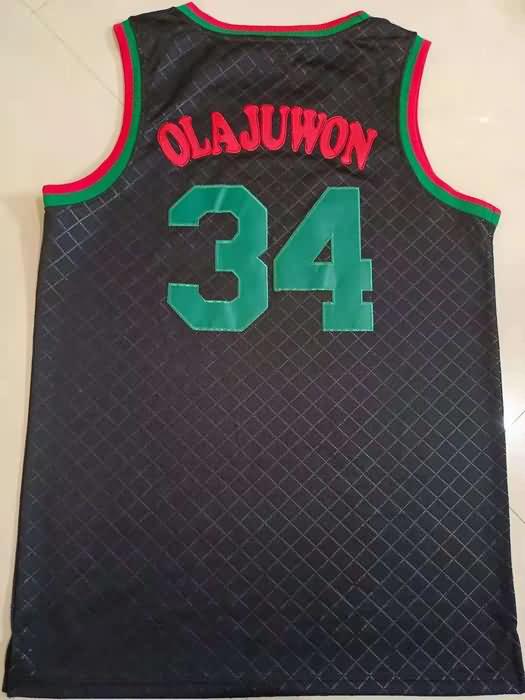 Houston Rockets 1993/94 Black #34 OLAJUWON Classics Basketball Jersey (Stitched)