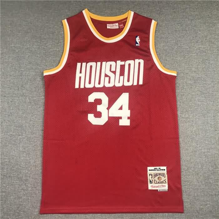 Houston Rockets 1993/94 Red #34 OLAJUWON Classics Basketball Jersey (Stitched)