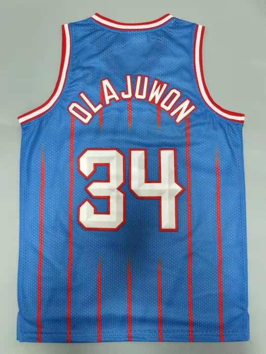 Houston Rockets 1996/97 Blue #34 OLAJUWON Classics Basketball Jersey (Stitched)
