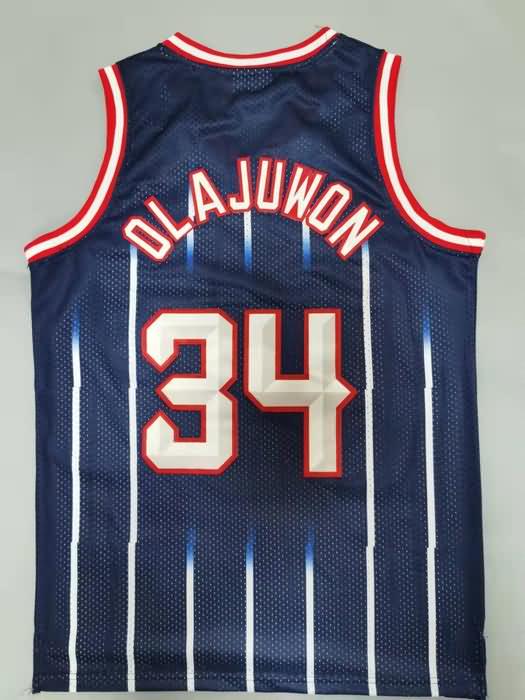 Houston Rockets 1996/97 Dark Blue #34 OLAJUWON Classics Basketball Jersey (Stitched)