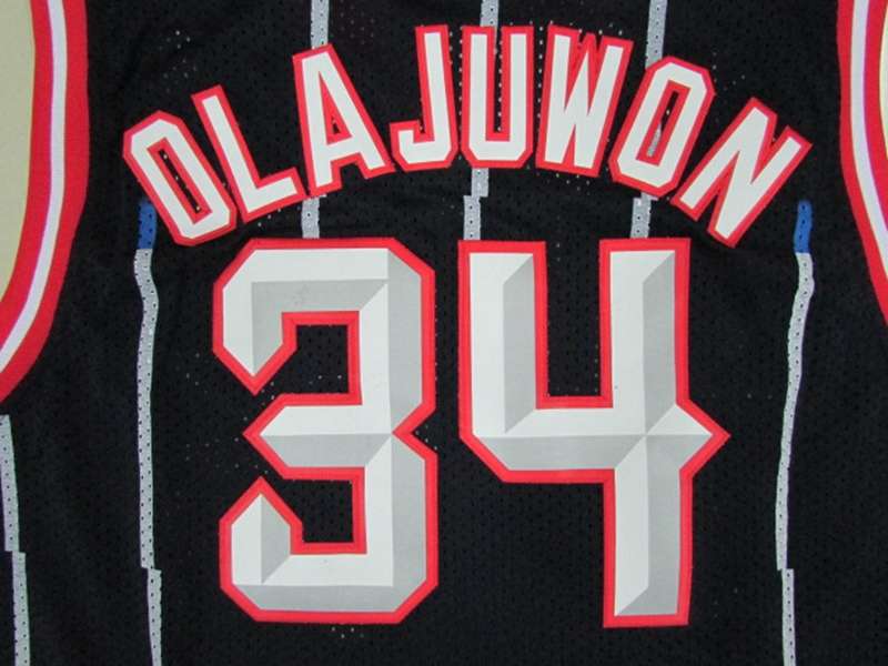 Houston Rockets Dark Blue #34 OLAJUWON Classics Basketball Jersey (Stitched)
