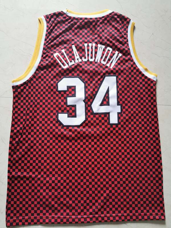 Houston Rockets Red #34 OLAJUWON Classics Basketball Jersey (Stitched)