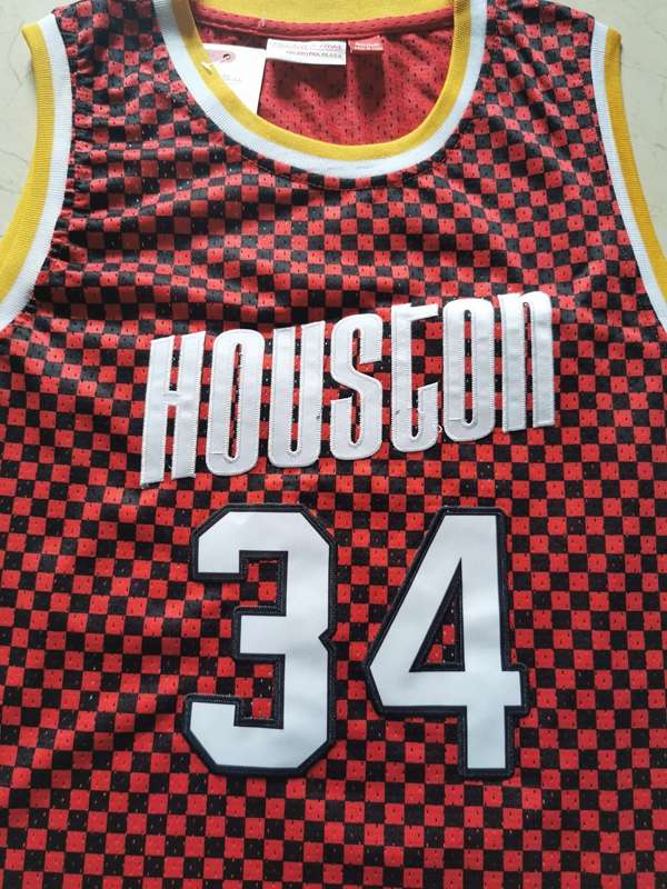 Houston Rockets Red #34 OLAJUWON Classics Basketball Jersey (Stitched)