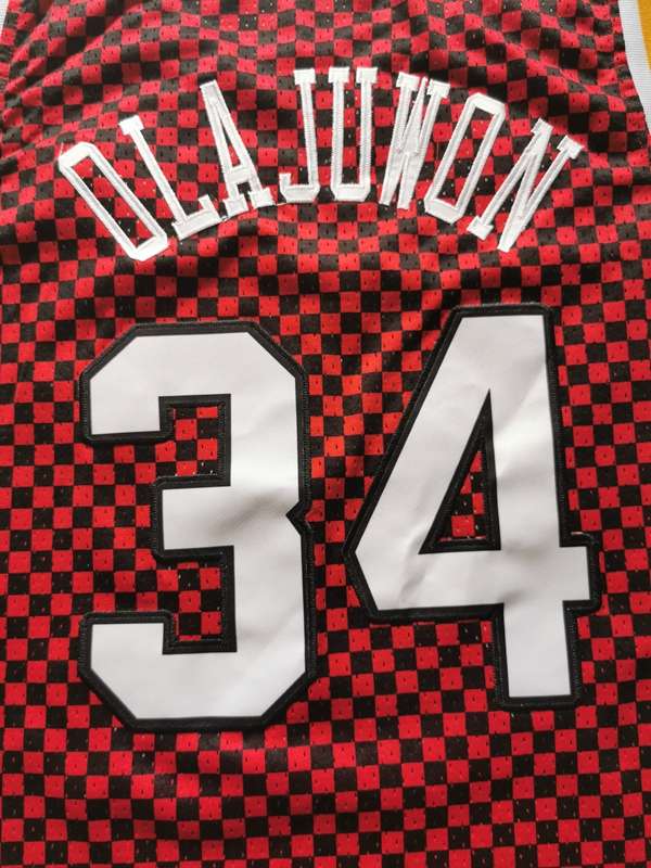 Houston Rockets Red #34 OLAJUWON Classics Basketball Jersey (Stitched)