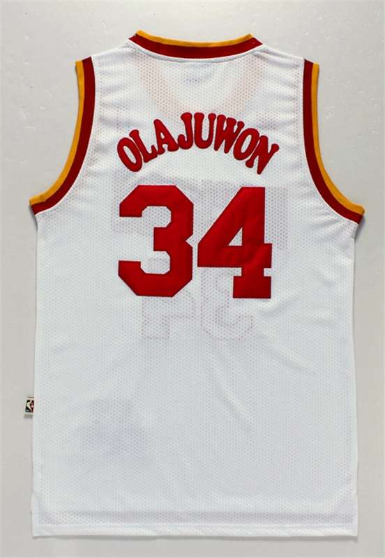 Houston Rockets White #34 OLAJUWON Classics Basketball Jersey (Stitched)