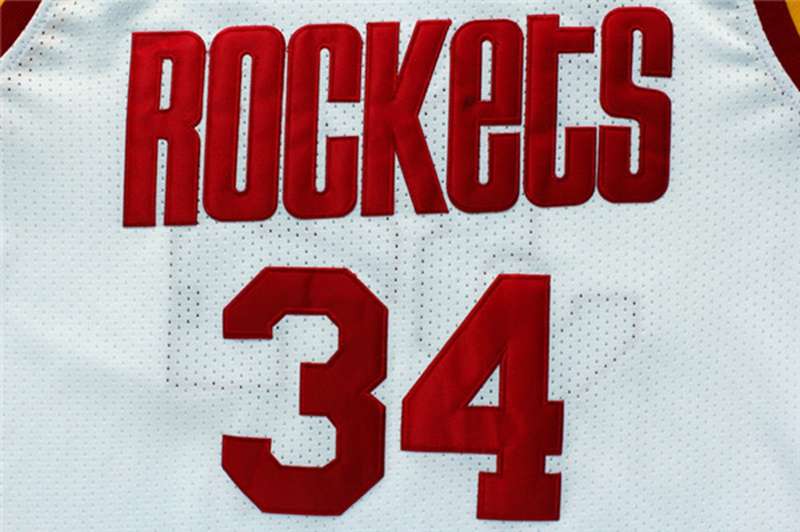 Houston Rockets White #34 OLAJUWON Classics Basketball Jersey (Stitched)