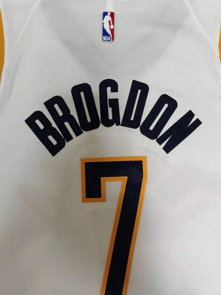 Indiana Pacers White #7 BROGDON Basketball Jersey (Stitched)