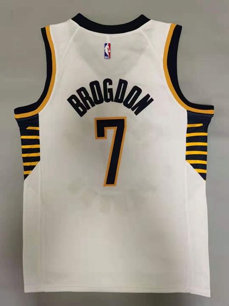 Indiana Pacers White #7 BROGDON Basketball Jersey (Stitched)