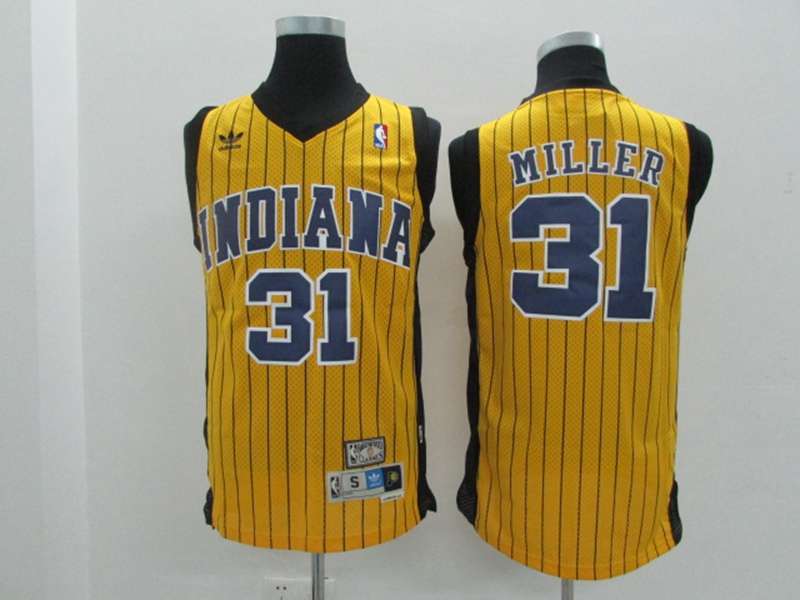 Indiana Pacers Yellow #31 MILLER Classics Basketball Jersey (Stitched)