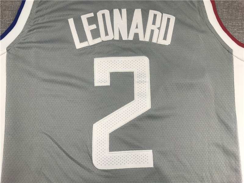 Los Angeles Clippers 20/21 Grey #2 LEONARD Basketball Jersey (Stitched)