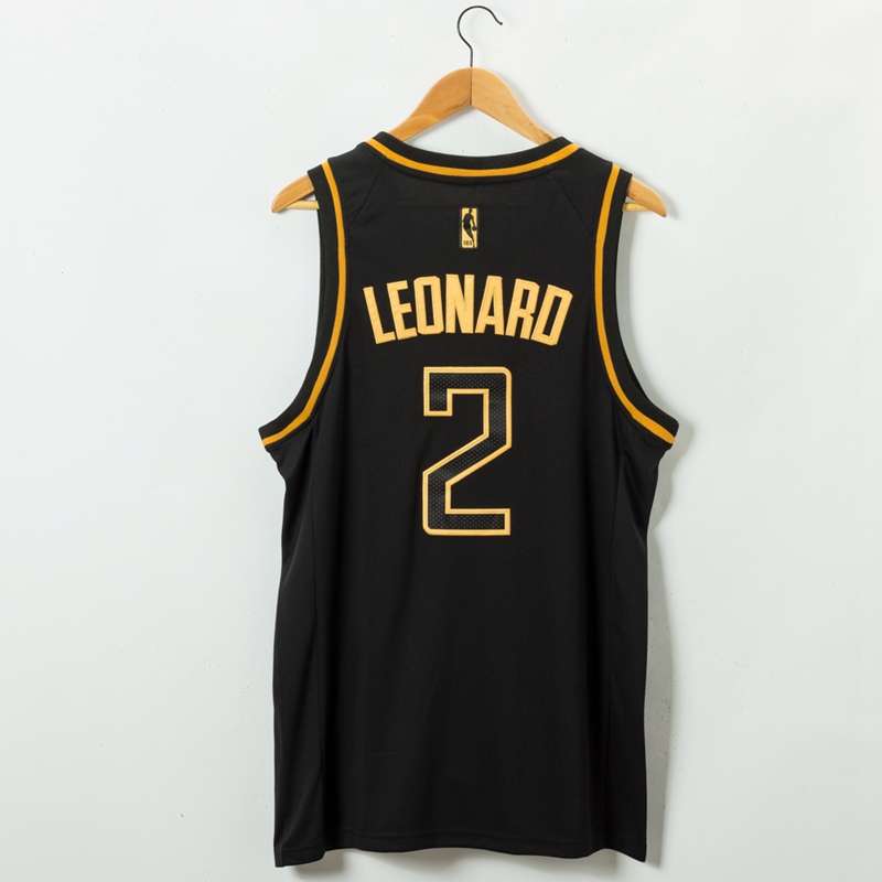 Los Angeles Clippers 2020 Black Gold #2 LEONARD Basketball Jersey (Stitched)