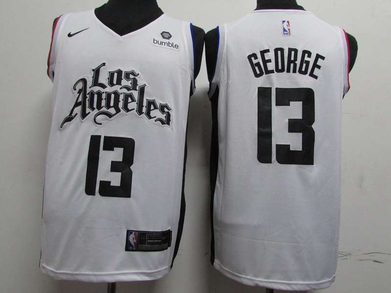 Los Angeles Clippers 2020 White #13 GEORGE City Basketball Jersey (Stitched)