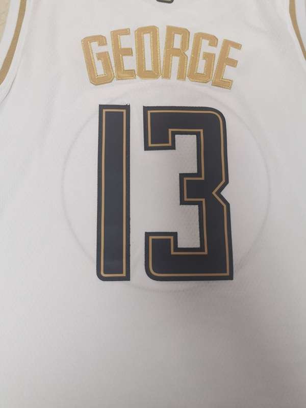 Los Angeles Clippers 2020 White Gold #13 GEORGE Basketball Jersey (Stitched)