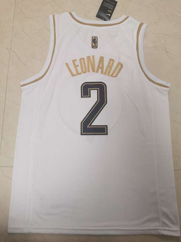 Los Angeles Clippers 2020 White Gold #2 LEONARD Basketball Jersey (Stitched)