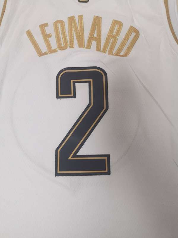 Los Angeles Clippers 2020 White Gold #2 LEONARD Basketball Jersey (Stitched)