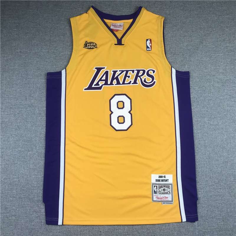 Los Angeles Lakers 2000/01 Yellow #8 BRYANT Finals Classics Basketball Jersey (Stitched)